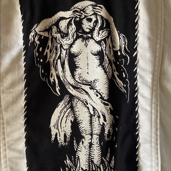 Old Navy size L women’s jean jacket, studded and patched. - Picture 2 of 3